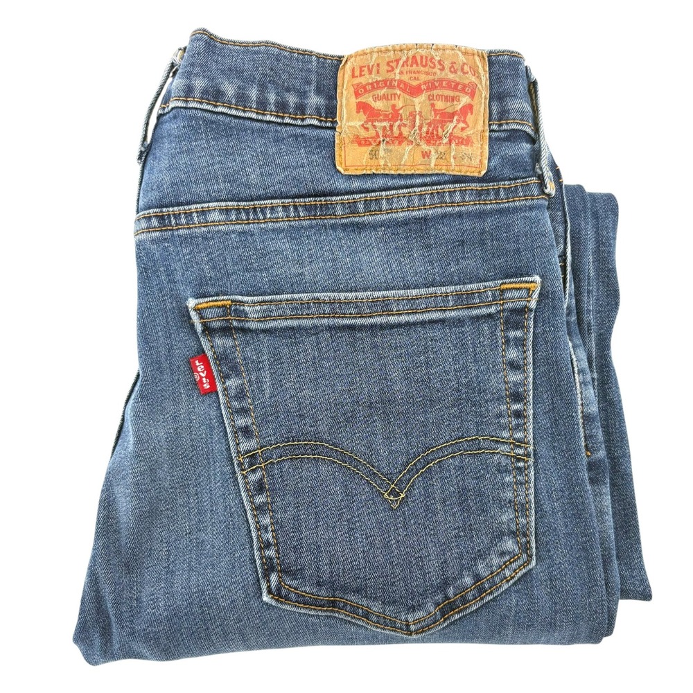 Levis 502 Regular Taper Jeans Mens 32x34 Blue Medium Wash Stretch 29507-0053
